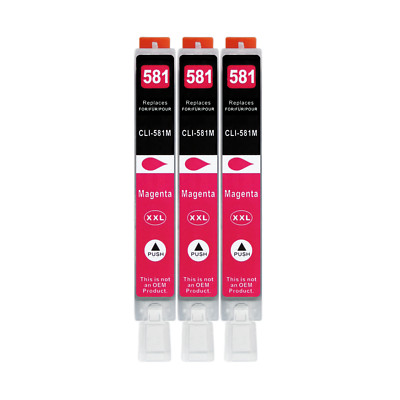 3x XXL Drucker Patrone für Canon CLI-581 M Magenta TS705 TS6150 TS6350 TR8550