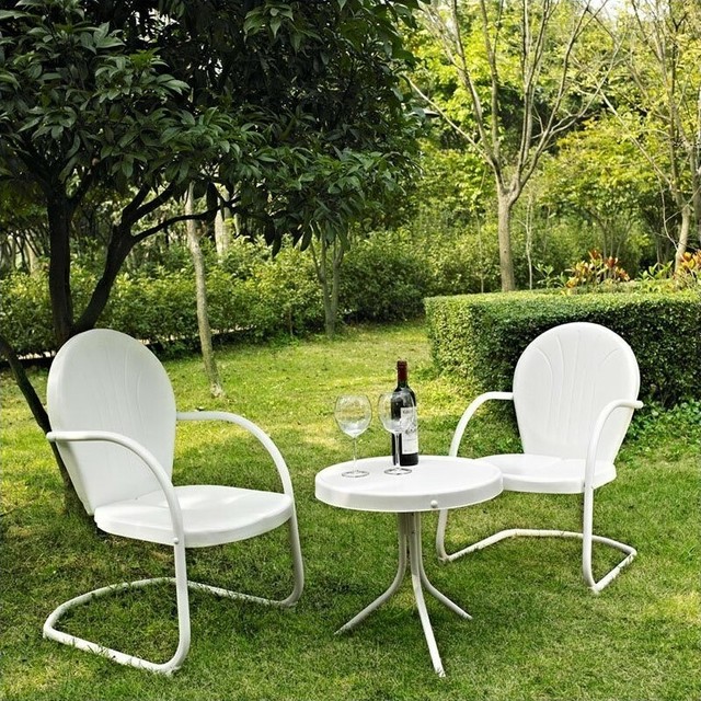Crosley Furniture Griffith 3 Piece Metal Outdoor Conversation Seating Set For Sale Online Ebay