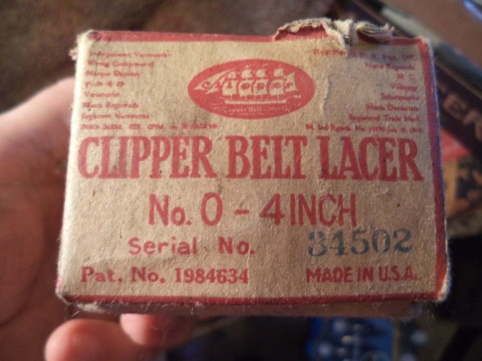 Nice Old Vintage 04" Clipper Belt Lacer in Box, Conveyor Belt eBay
