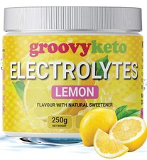 Groovy Keto Electrolytes Powder - Lemon Flavour 250g tub 50 Servings Sugar Free