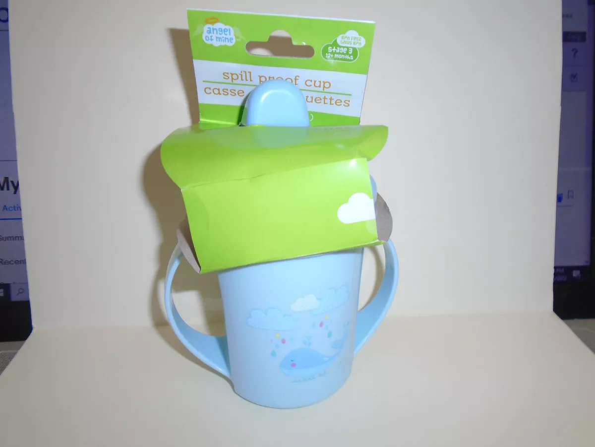 NEW Angel Of Mine Baby Spill Proof Sippy Cup Blue Whale
