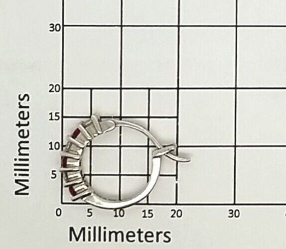 Sterling Silver Simulated Red Ruby And Cubic Zirc… - image 3