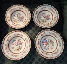 (4) Vintage Marlborough Royal Petal Soup Bowls Grindley England 8"