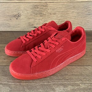 puma suede red shoes