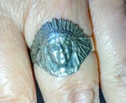 New ListingVintage Native American Indian Chief Sterling Silver Hand Crafted Ring ~ Size 13