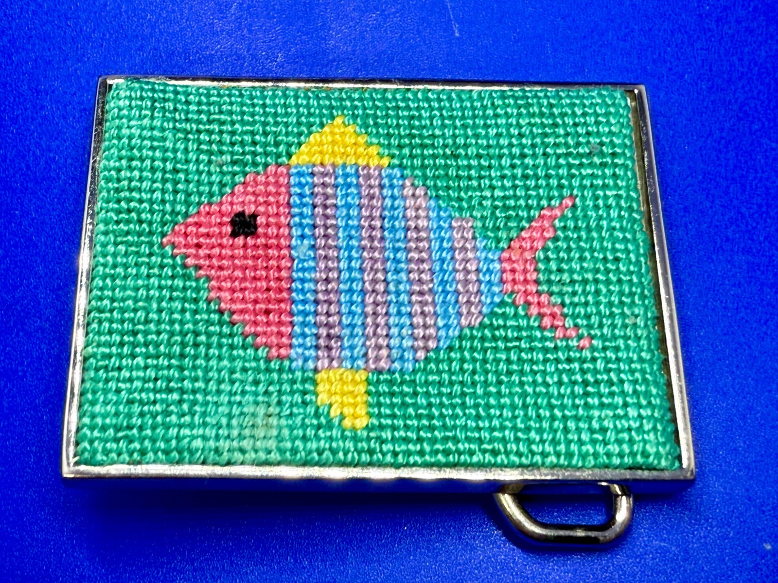 Goldfish Geometric Pattern Multi-Color Needlepoin… - image 2