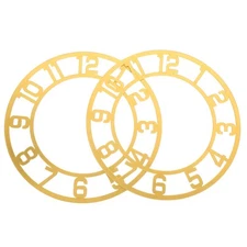  2 Pcs Adhesive Clock Face Wall Art Decal Arabic Numeral Acrylic Mirror