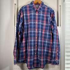 Brooks Brothers Regent Shirt Mens XL Blue Red Plaid Non-Iron Button-Down Classic