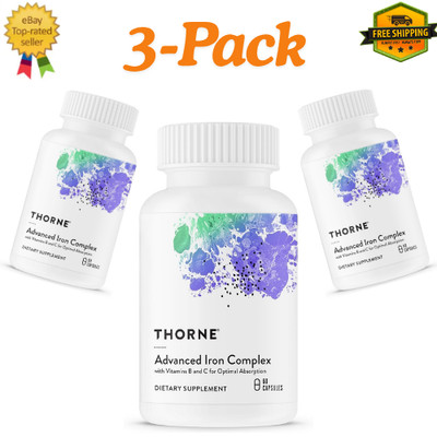 Thorne Advanced Iron Complex 60 capsules x 3-Pack (Total 180 caps) Exp 05/2028