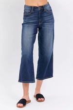 Judy Blue Mid Rise Tummy Control Wide Leg Crop Denim Jeans 88876 New