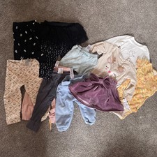 12M Girls Clothing Bundle - Leggings, tops, Skirt lot of baby clothes