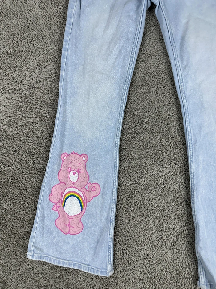 Care Bears Justice Jeans Girls 18 Light Wash Cheer Bear Graphic Pastel Pockets - Image 3 of 4