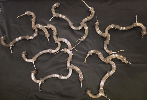 Vintage smoked Glass Chandelier Arms restoration 6 available 
