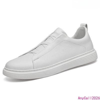 Men's Real Leather Slip on Casual Fashion Breathable Dress Sneakers Shoes Hot