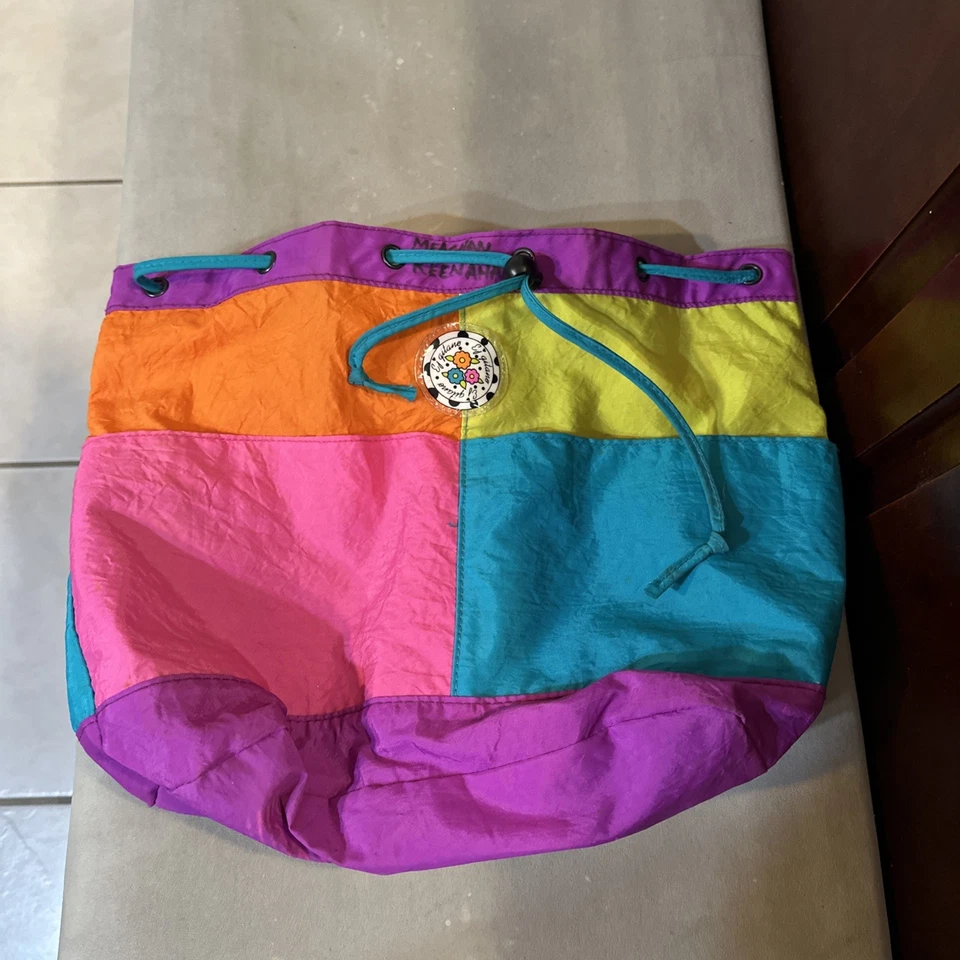 Mochila vintage EJ Gitano multicolor años 80 con cordón Foto 4 de 4