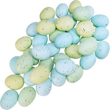 40 Pcs Artificial Speckled Foam Easter Eggs in Pastel Green and Blue