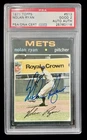 1971 topps #513 nolan ryan hof; well-centered BLUE INK AUTO DNA mets PSA 2