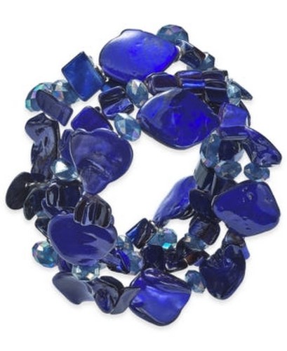 Style and Co. 3 Piece Set Shell and Bead Stretch Bracelets, Blue