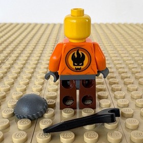 LEGO Factory, Racers: Hot Rod Driver Orange WRENCH rac039, 10200 CAR GARAGE 2008