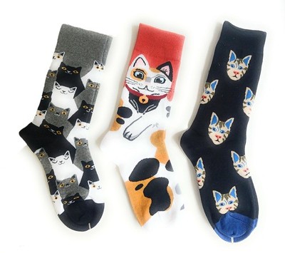 Multipack KATZE Vogel Tier Designer Stricksocken - Mädchen Damen Socken Geschenke