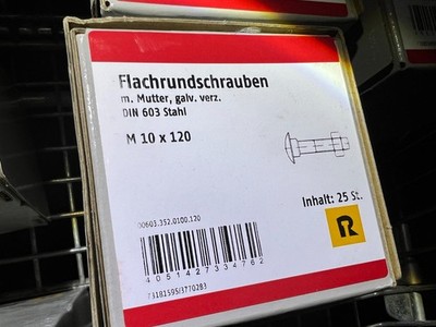 Reyher Schlossschrauben M10x120mm / 25stk  inkl. Muttern  Verzinkt / H2Breg5