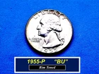 1955-P GEM “BU” Quarter  ➫  RIm Toned   ➫  Attractive Mint Luster  ➫  255T
