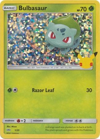 1x Bulbasaur - 1/25 - McDonald's 25th Anniversary Promo - Holo Lightly Played Po