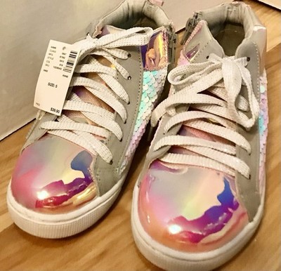 NWT Girls Size 5 Sneakers Justice MERMAID With laces