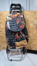 Elegante Carrello della Spesa Pieghevole - Design Stampa Spezie e Alimenti