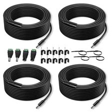 4PCS 33FT DC Power Extension Cable 12V 5.5x2.1mm Cord for CCTV Camera Printer