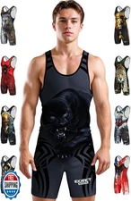 Exxact Sports Sublimated Men's Wrestling Singlet, High-Performance Powerlifti