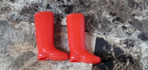 Vintage Barbie Francie Polka Dots n Raindrops -Super Scarf-Red Rain Boots