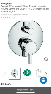 Hansgrohe Ecostat Shower Valve