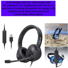 Headset with Mic, USB Headset with Microphone for PC, Headphones with Mic for...