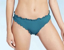 Shade  Shore Low Rise Cheeky Bikini Bottoms size L large - Teal/Blue/Green -NEW