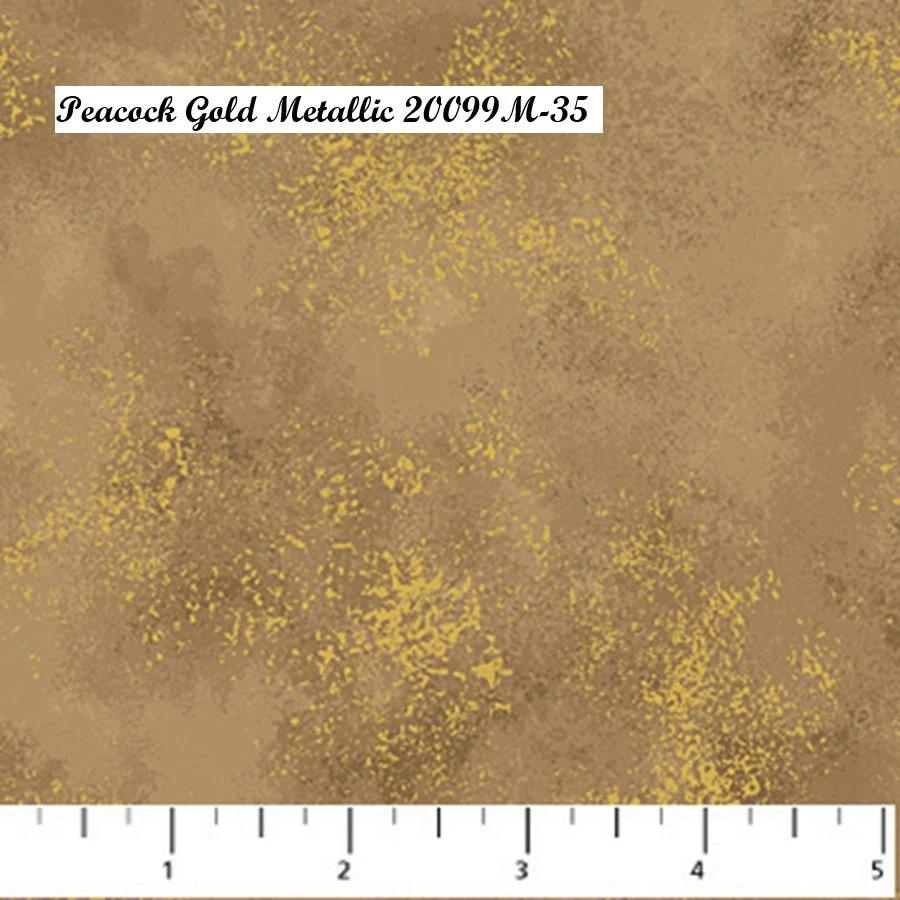 Celestial Metallic Cotton Quilt fabric Northcott 3934-90 Amber gold - Image 2 of 4