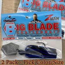 (2) Z-Man Big Blade Chatterbait 1/2, 5/8, 3/4oz Bladed Jig - Pick Size/Color