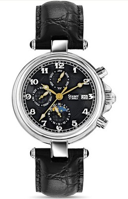 Stauer Noire Automatic Watch for Men   Vintage Style Black Watch   Genuine...