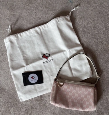 Gucci GG Canvas Schultertasche klein Rosa/Beige Leder Riemen - Bild 1 von 4