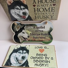 Siberian Husky Dog Wood Plaques