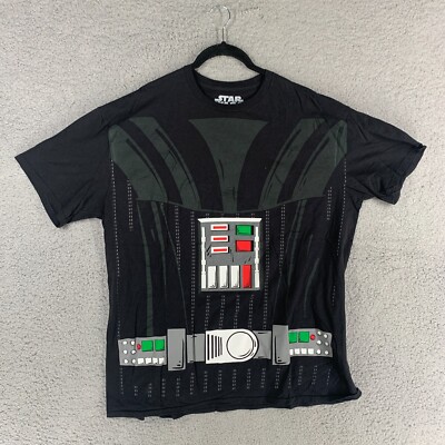 Star Wars Shirt Mens 2XL Black Darth Vader Suit Short Sleeve Crew Neck