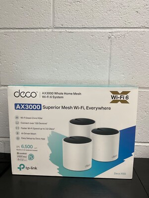 TP-Link Deco X55 AX3000 WiFi 6 Mesh System 3 Pack White New Sealed 