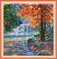 DIY Bead Embroidery Kit Waterfall Beaded stitching needlepoint beadwork