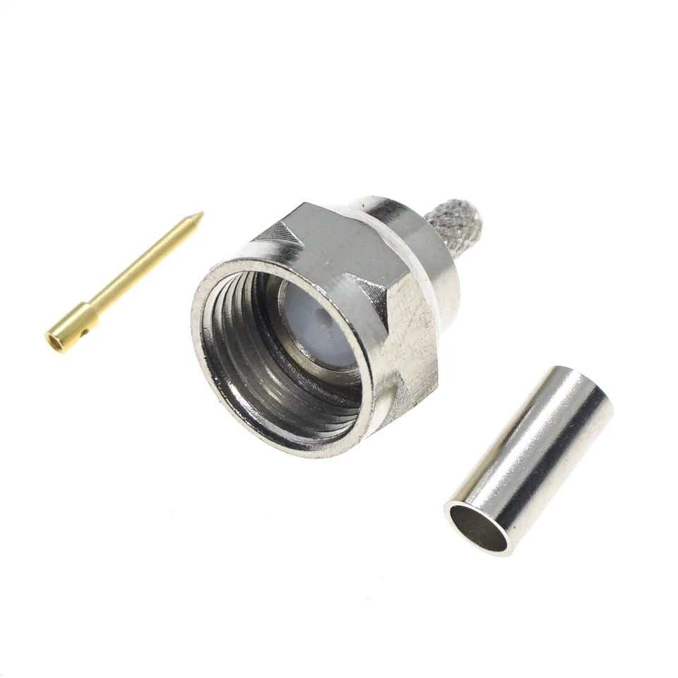 12Pcs F male Crimp RF Connector For RG179 RG178 RG316 RG174 coaxial Cable 75ohm - Image 3 of 3