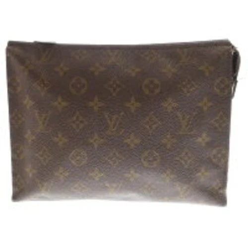 LOUIS VUITTON（LV） Louis Vuitton Poche Toilette 26 Pochette Borsa Monogramma PVC Pelle Marrone M47542