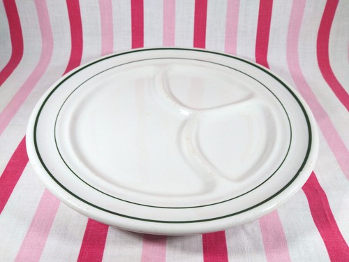Fantastic 1950/60's Divided Buffalo China Restaurant Ware Niagara Weighted Plate - Picture 7 of 11