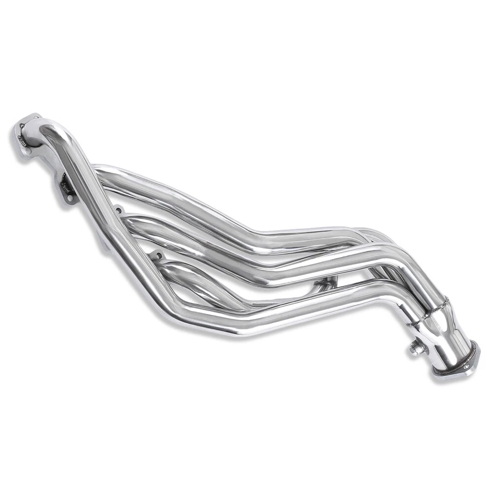 Cabezales de escape de tubo largo de acero inoxidable pulido para Ford Mustang GT 1996-2004 Foto 4 de 4