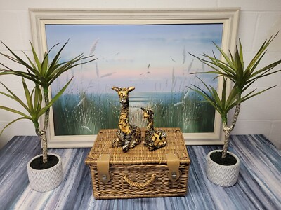 Two La Vie Collage Giraffe Figures In Good Condition Two Sizes / r4s