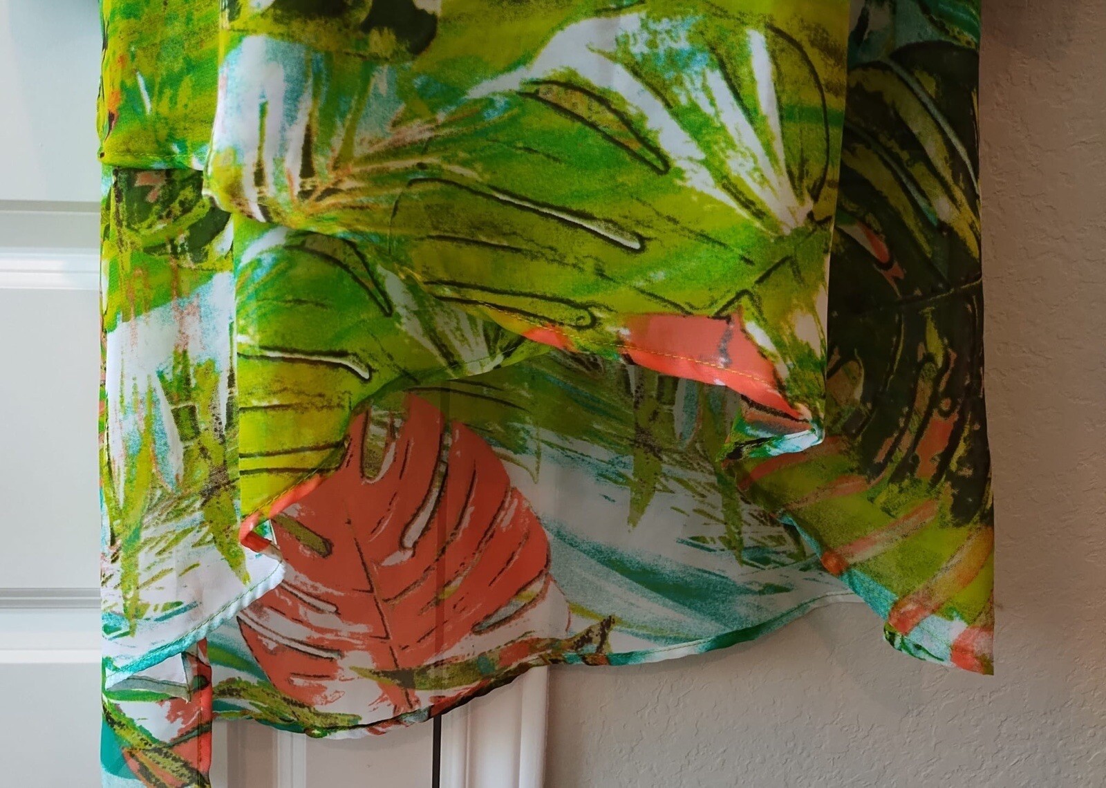 Cha Cha Vente Green Multi-Colored Split Neck 3/4 … - image 3