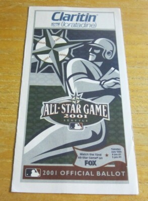 2001 MLB Baseball Official All-Star Game in Seattle Ballot